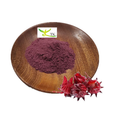 Colorante natural para alimentos Rosella flor en polvo Roselle extracto en polvo 10% antocianidinas
