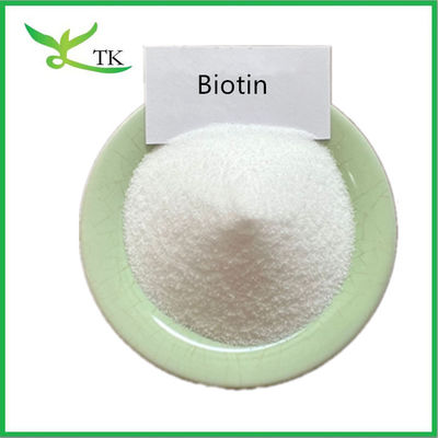 Suplemento para el crecimiento del cabello Polvo de biotina pura 1% 98% Vitamina H B7 CAS 58-85-5